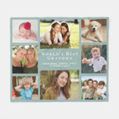 Couverture Polaire Grandma Photo Collage Sage Green (Devant (Horizontal))