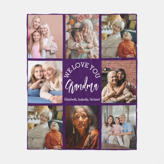 Couverture Polaire Grandma Photo Custom Throw with Grandkids (Devant)