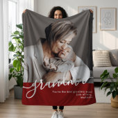 Couverture Polaire Grandma Photo Élégant Script Message personnel