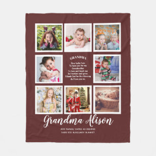 Couverture Polaire Grandma's Family Tree Photo Collage Poème cadeau