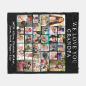 Couverture Polaire Grandpa 30 Photo Collage noir (Devant (Horizontal))
