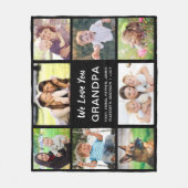 Couverture Polaire Grandpa 8 Photo Collage noir (Devant)