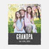 Couverture Polaire Grandpa Established White Script Photo (Devant)