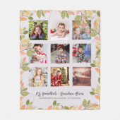 COUVERTURE POLAIRE GRANDPARENTS CADEAUX DE PHOTOS - AUTOMNE FEUILLES (Devant)