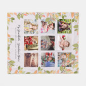 COUVERTURE POLAIRE GRANDPARENTS CADEAUX DE PHOTOS - AUTOMNE FEUILLES (Devant (Horizontal))