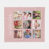 Couverture Polaire GRANDPARENTS CADEAUX DE PHOTOS - Rose (Devant (Horizontal))