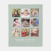 Couverture Polaire GRANDPARENTS CADEAUX DE PHOTOS - Vert Sage (Devant)