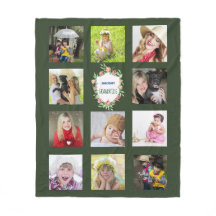 GRANDPARENTS Photo Collage Grandkids Green