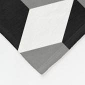 Couverture Polaire Grands blanc et gris de noir de motif de cube (Coin)
