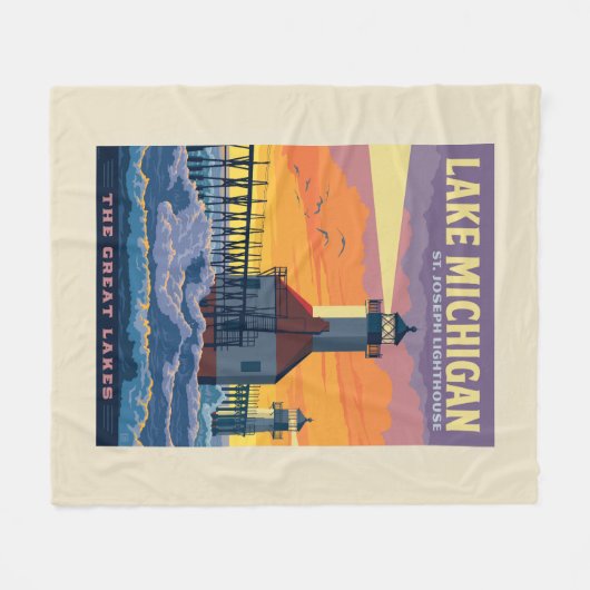 Couverture Polaire Grands Lacs | Lac Michigan (Devant (Horizontal))
