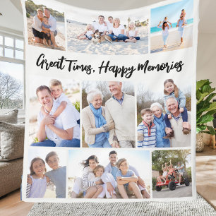 Couverture Polaire Grands Moments Souvenirs Heureux Collage Photo