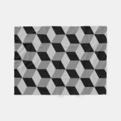 Couverture Polaire Grands noir et gris de motif de cube (Devant (Horizontal))
