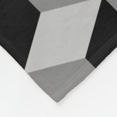 Couverture Polaire Grands noir et gris de motif de cube (Coin)