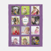 Couverture Polaire GRANDS-PARENTS Photo Collage Petits-enfants Violet (Devant)