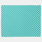 Couverture Polaire Grands points rétro - aqua et turquoise (Devant (Horizontal))