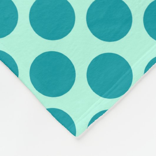 Couverture Polaire Grands points rétro - aqua et turquoise (Coin)