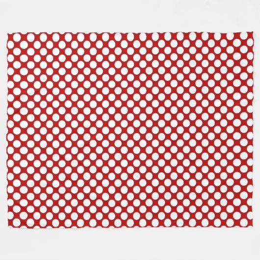 Couverture Polaire Grands points rétro - blanc et rouge (Devant (Horizontal))