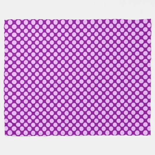 Couverture Polaire Grands points rétro - orchidée et violette (Devant (Horizontal))