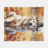 Couverture Polaire Grands Pyrénées À L'Automne Feuilles L'Art Thanksg (Devant (Horizontal))