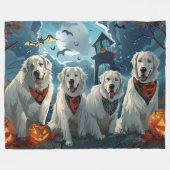Couverture Polaire Grands Pyrénées Halloween Effrayant (Devant (Horizontal))