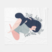 Couverture Polaire Grands rêves de grands cheveux (Devant (Horizontal))