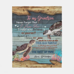 Couverture Polaire Grandson Gift   Lettre à mon petit-fils de grand-p