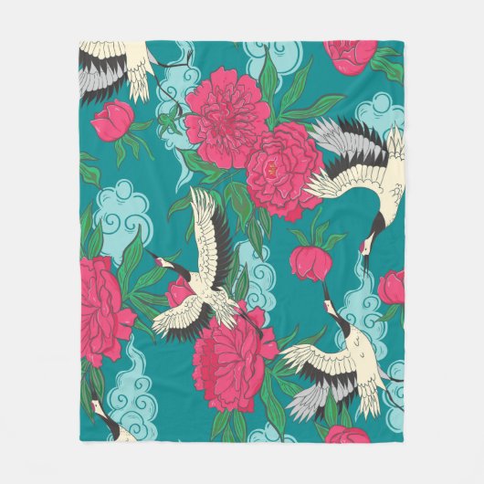 Couverture Polaire Granes Peonies : Graphiques floraux Vintages (Devant)