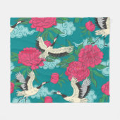 Couverture Polaire Granes Peonies : Graphiques floraux Vintages (Devant (Horizontal))