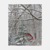 Couverture Polaire Grange rouge neigeuse (Devant)