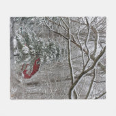 Couverture Polaire Grange rouge neigeuse (Devant (Horizontal))