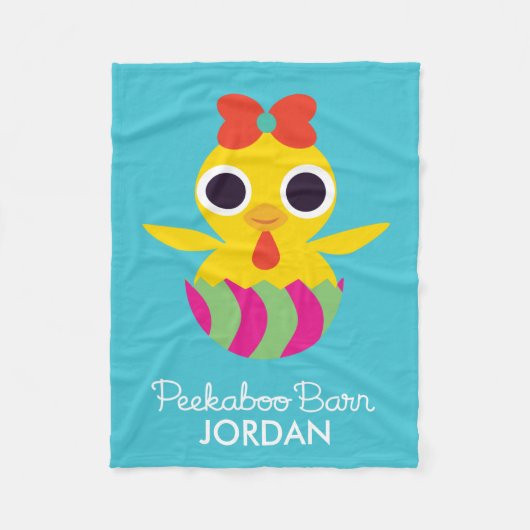 Couverture Polaire Grange semi-transparente Pâques | Bayla le poussin (Devant)