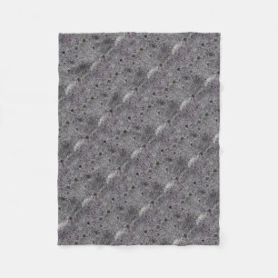 Couverture Polaire Granit gris avec détails rose