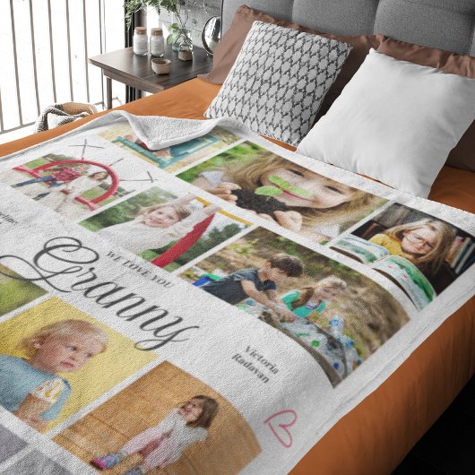 Couverture Polaire Granny We Love You Personalized Hearts