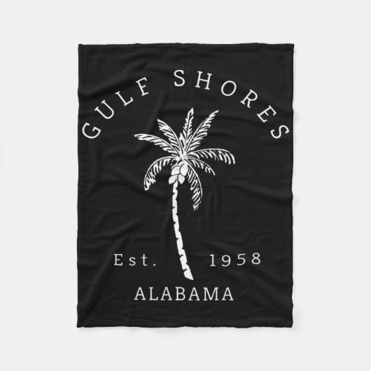 Couverture Polaire Graphique Cool rétro Gulf Shores Al Beach Palm Tre (Devant)