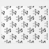 Couverture Polaire Graphique d'à l'os de pitbull (Devant (Horizontal))