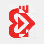 Couverture Polaire Graphique d'amour cool, Rouge (Devant)