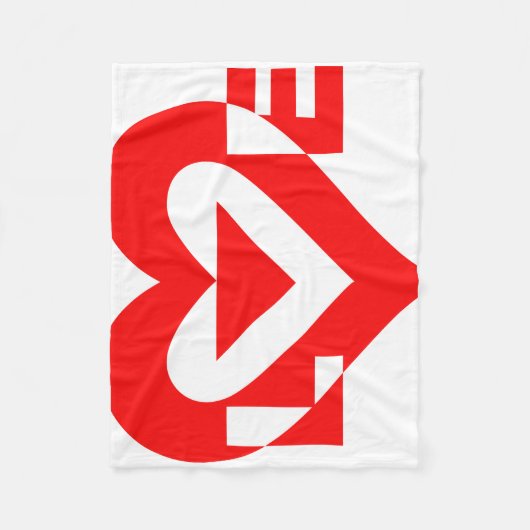 Couverture Polaire Graphique d'amour cool, Rouge (Devant)