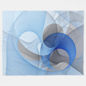 Couverture Polaire Graphique d'art fractal gris bleu Abstrait moderne (Devant (Horizontal))