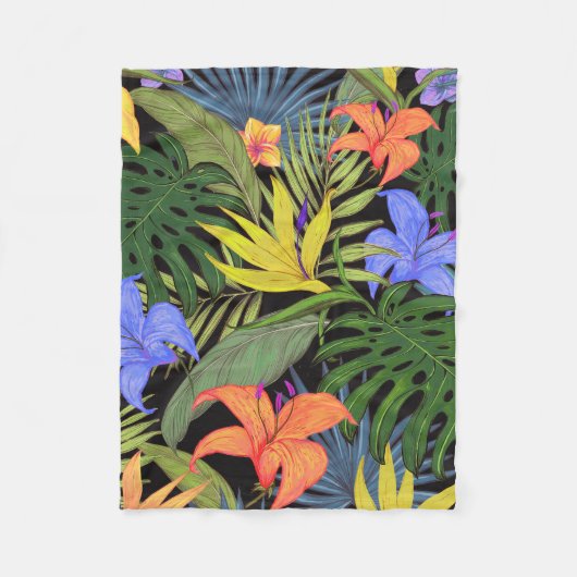 Couverture Polaire Graphique de fleur d'Aloha de Hawaii tropical (Devant)