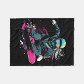 Couverture Polaire Graphique de la fille de snowboard (Devant (Horizontal))