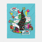 Couverture Polaire Graphique de Noël coloré Grinch (Devant)
