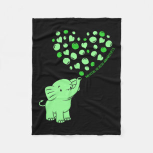 Couverture Polaire Graphique de soutien pour les cœurs d'éléphants de