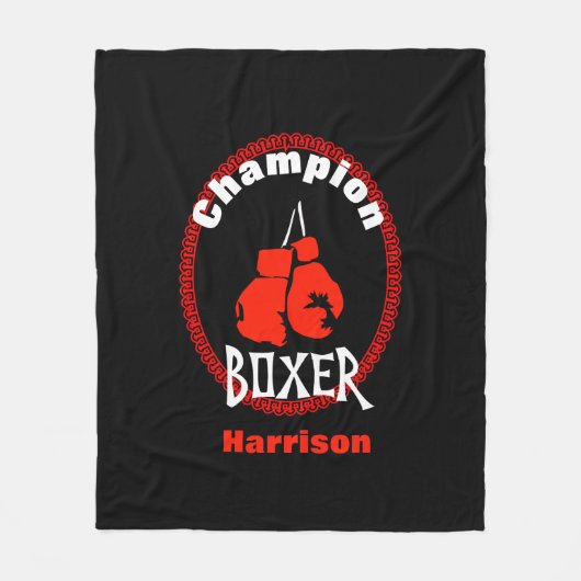 Couverture Polaire Graphique de thème de sport de boxe (Devant)