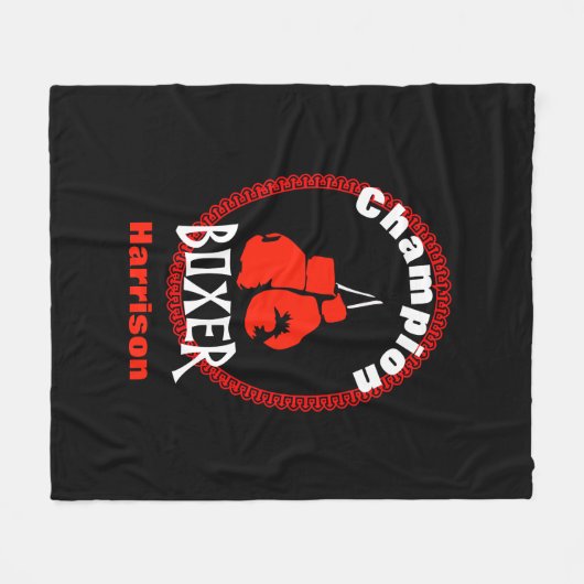 Couverture Polaire Graphique de thème de sport de boxe (Devant (Horizontal))