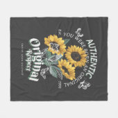 Couverture Polaire Graphique des tournesols et papillons (Devant (Horizontal))