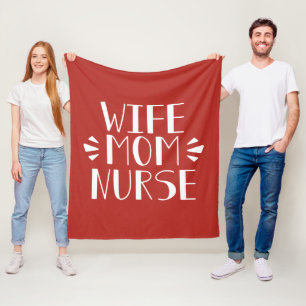 Couverture Polaire Graphique d'infirmière de maman d'épouse