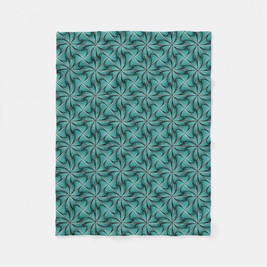 Couverture Polaire Graphique géométrique 3D pivotante Turquoise vert (Devant)