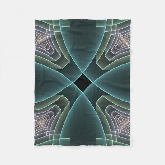 Couverture Polaire Graphique géométrique Turquoise moderne (Devant)