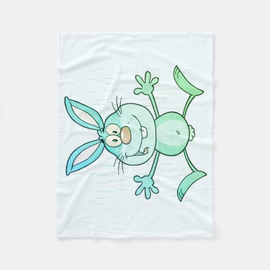 Couverture Polaire Graphique mignon heureux de lapin (Devant)