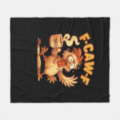 Couverture Polaire Graphique Rétro Classique de Poulet Drôle F Caw (Devant (Horizontal))